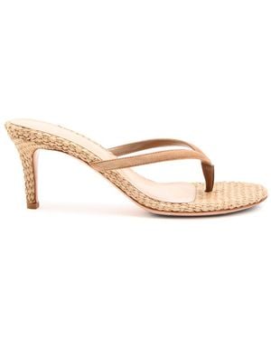 Gianvito Rossi Calypso 70 Raffia Thong Mule - Natural