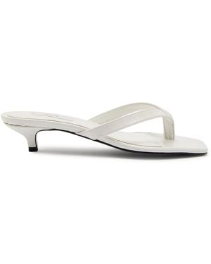 TOTEME 40 Crocodile-Effect Leather Sandals - White