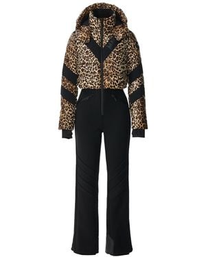 Mackage Satory Cheetah-Print Bonded Fleece Ski Suit - Black