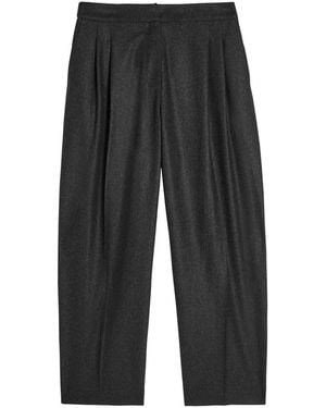 Alaïa Pleated Wool Trousers - Grey