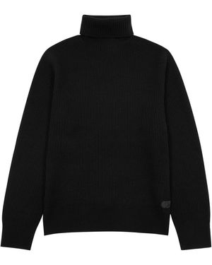 Alpha Tauri Fenda Ribbed Wool Jumper - Black