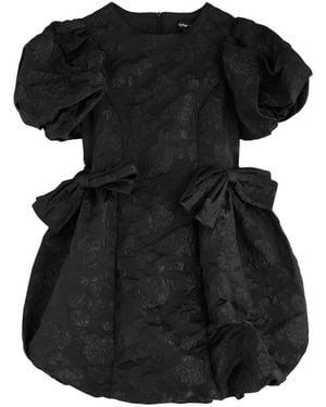 Sister Jane Bow-Embellished Cloqué Mini Dress - Black