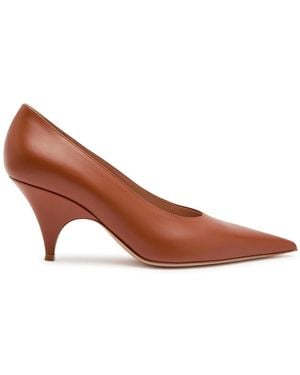 Gianvito Rossi Sofia 75 Leather Pumps - Brown