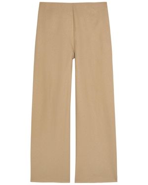 Eileen Fisher Wide-Leg Wool Trousers - Natural