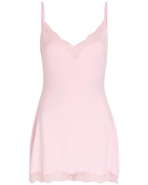 Skims Lace-Trim Stretch-Modal Mini Dress - Pink