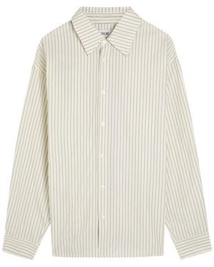 Agolde Aurel Striped Cotton-Poplin Shirt - White