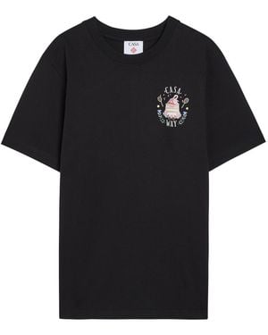 CASABLANCA Casaway Printed Cotton T-Shirt - Black