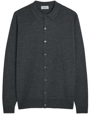 John Smedley Tibor Merino Wool Overshirt - Black