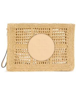 Tory Burch Ella Raffia Clutch - Natural