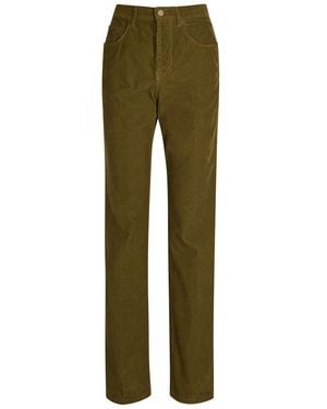 Saint Laurent Clyde Bootcut Corduroy Pants - Green