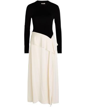 Jonathan Simkhai Ornella Colour-Block Knit And Crepe Midi Dress - Black
