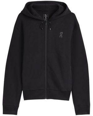 On Shoes Focus Tech Hooded Cott-Blend Sweatshirt - Blue