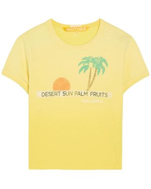 Mother The Itty Bitty Ringer Printed Cotton T-Shirt - Yellow