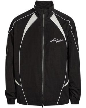 Acne Studios Tech Logo-Embroidery Poplin Jacket - Black