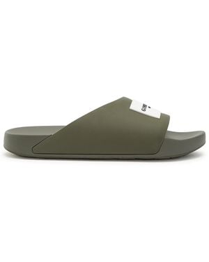 Givenchy Logo Rubber Sliders - Green
