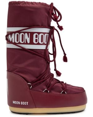 Moon Boot Icon Padded Nylon Mid-Calf Snow Boots - Red