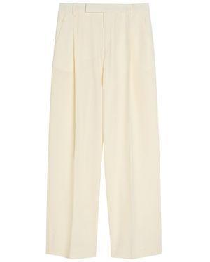 Maria McManus Straight-Leg Stretch-Wool Trousers - Natural