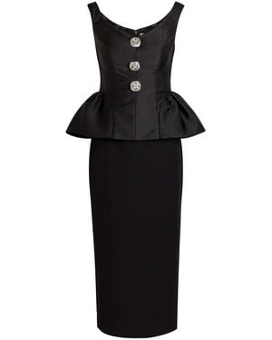 Roland Mouret Crystal-Embellished Taffeta And Crepe Midi Dress - Black