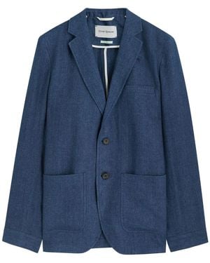 Oliver Spencer Theobald Linen Blazer - Blue