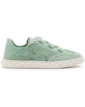 Jimmy Choo Diamond Light Flex Perforated Leather Trainers - Green