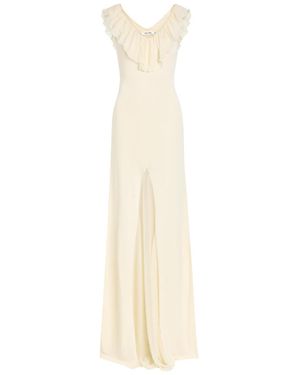AYA MUSE Rowan Ruffled Fine-Knit Maxi Dress - White