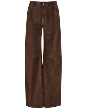 ARMARIUM Luke Wide-Leg Suede Trousers - Brown