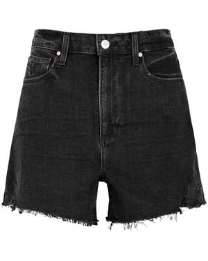 PAIGE Dani Distressed Denim Shorts - Black