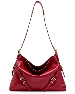 Givenchy Voyou Medium Grained Leather Shoulder Bag - Red