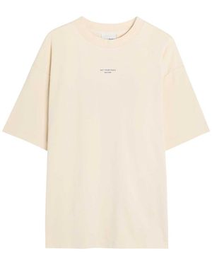Drole de Monsieur Le T-Shirt Slogan Logo-Print Cotton T-Shirt - Natural