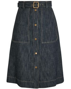 Moncler Belted Stretch- Midi Skirt - Black