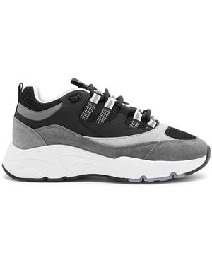 Cleens Aero Runner Carbon Panelled Mesh Trainers & Uk8 - Black