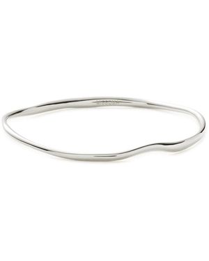 Missoma Molten Ripple Bangle Rhodium-Plated Bangle - White
