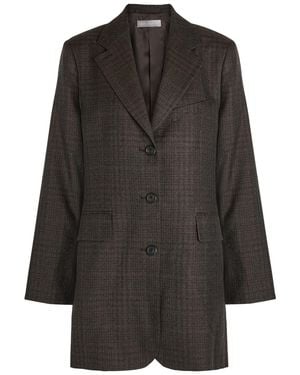 Our Legacy Queens Plaid-Jacquard Wool Blazer - Black