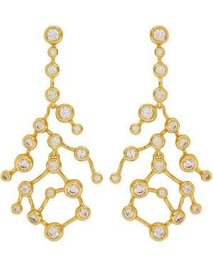 Alexis Asterales Crystal-Embellished 14Kt-Plated Drop Earrings - Metallic