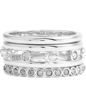 COACH Logo Ring Stack - White