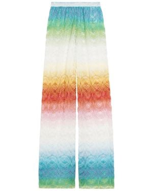 Missoni Patterned Metallic-Knit Pants - White