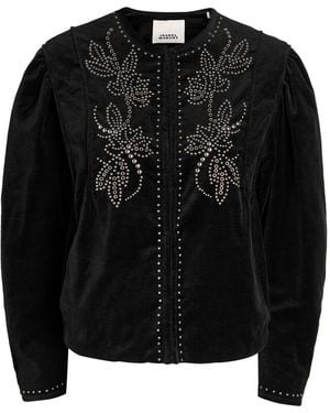Isabel Marant Pietra Stud-Embellished Velvet Jacket - Black