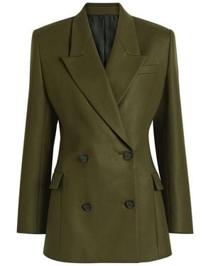 Alaïa Double-Breasted Cotton Blazer - Green