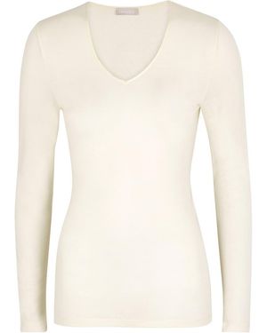Hanro Wool And Silk-Blend Top - White