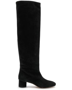 Aeyde Willa 50 Suede Knee-High Boots - Black