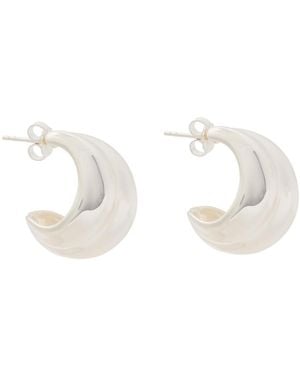 Nina Gordon Mega Large Sterling Hoop Earrings - White