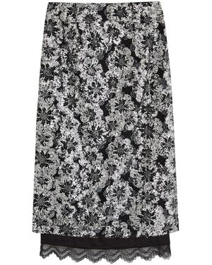 Huishan Zhang Leja Embellished Tulle Midi Skirt - Gray