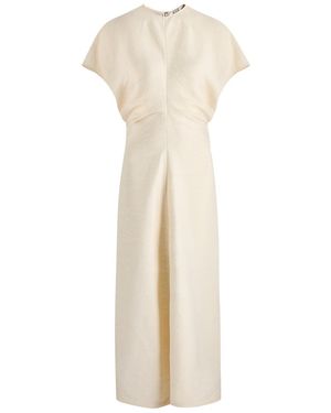 TOTEME Plissé Maxi Dress - Natural