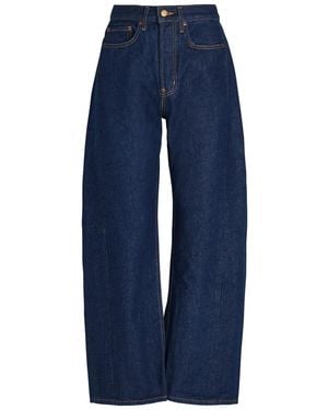 B Sides Slim Lasso Structured Barrel-Leg Jeans - Blue