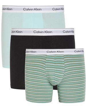 Calvin Klein Icon Stretch-Cotton Boxer Briefs - Green