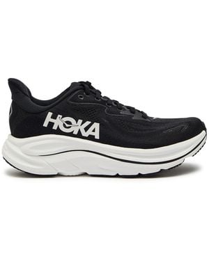 Hoka One One Clifton 10 Mesh-Knit Trainers - Black