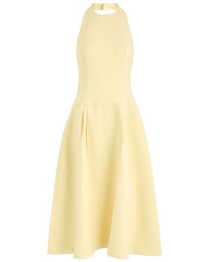 Odd Muse Halterneck Crepe Midi Dress - Yellow