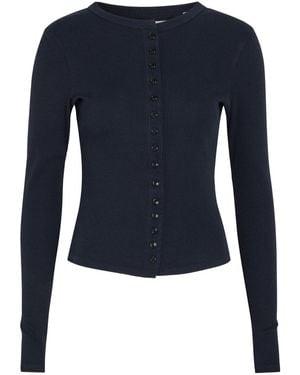 Citizens of Humanity Kari Ribbed Cotton-Blend Cardigan - Blue