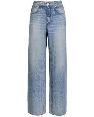 Rag & Bone Miramar Jeans-Print Terry Pants - Blue