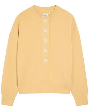 Varley Reena Button-Down Stretch-Jersey Sweatshirt - Natural